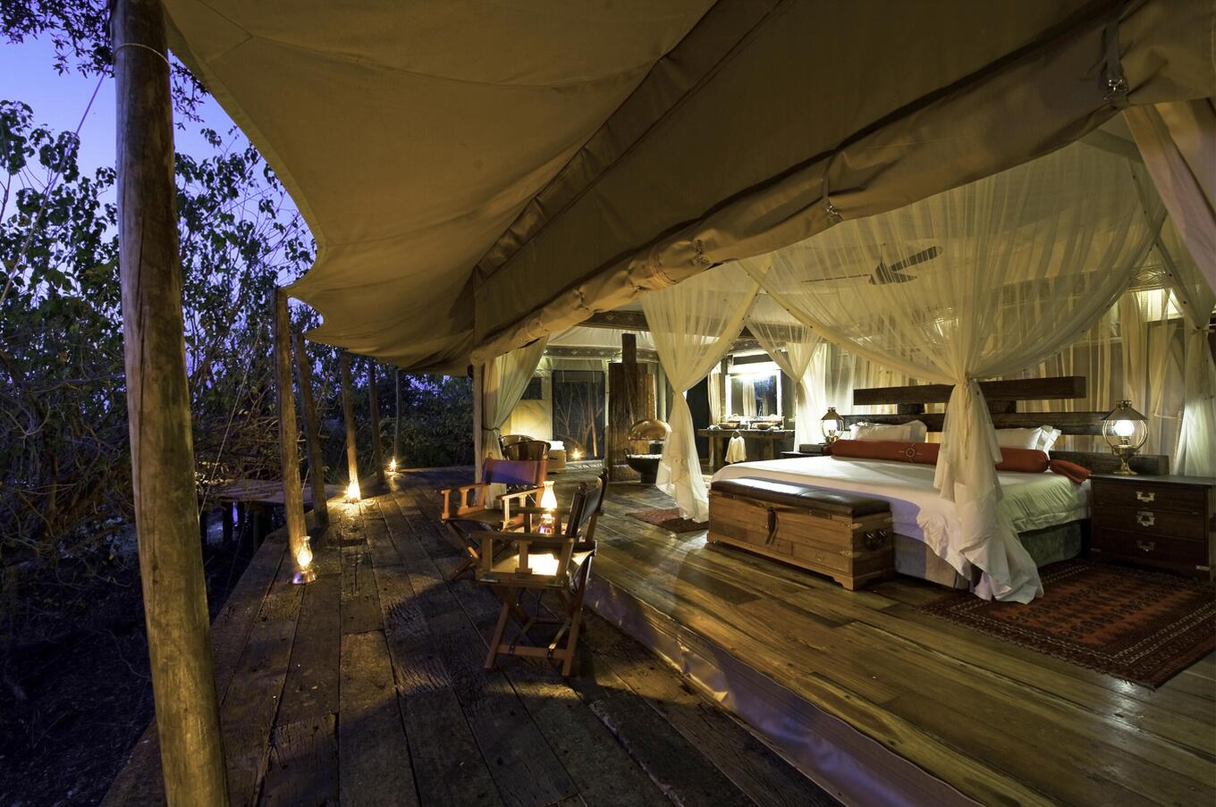 Zarafa Camp in una riserva privata in Botswana.