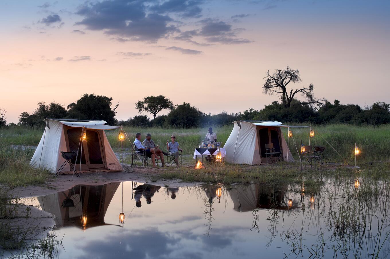 Safari mobile sul canale Selinda in Botswana